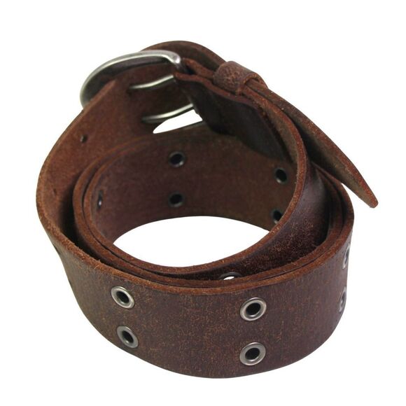 STUDS BROWN GENUINE LEATHER 1 1/2"Wd CASUAL DRESS WOMEN'S BELT Sz M (G3 - Picture 4 of 12